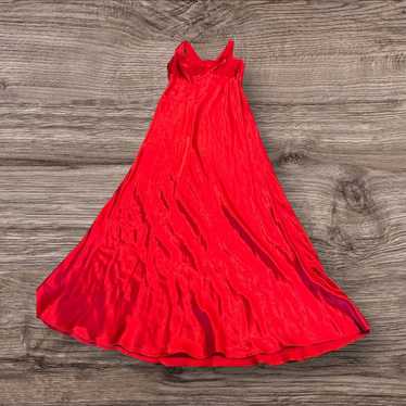 Betsy & Adam Red Satin Maxi Dress Lace Up