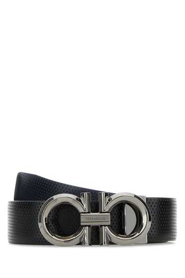 Salvatore Ferragamo Black Leather Reversible Belt