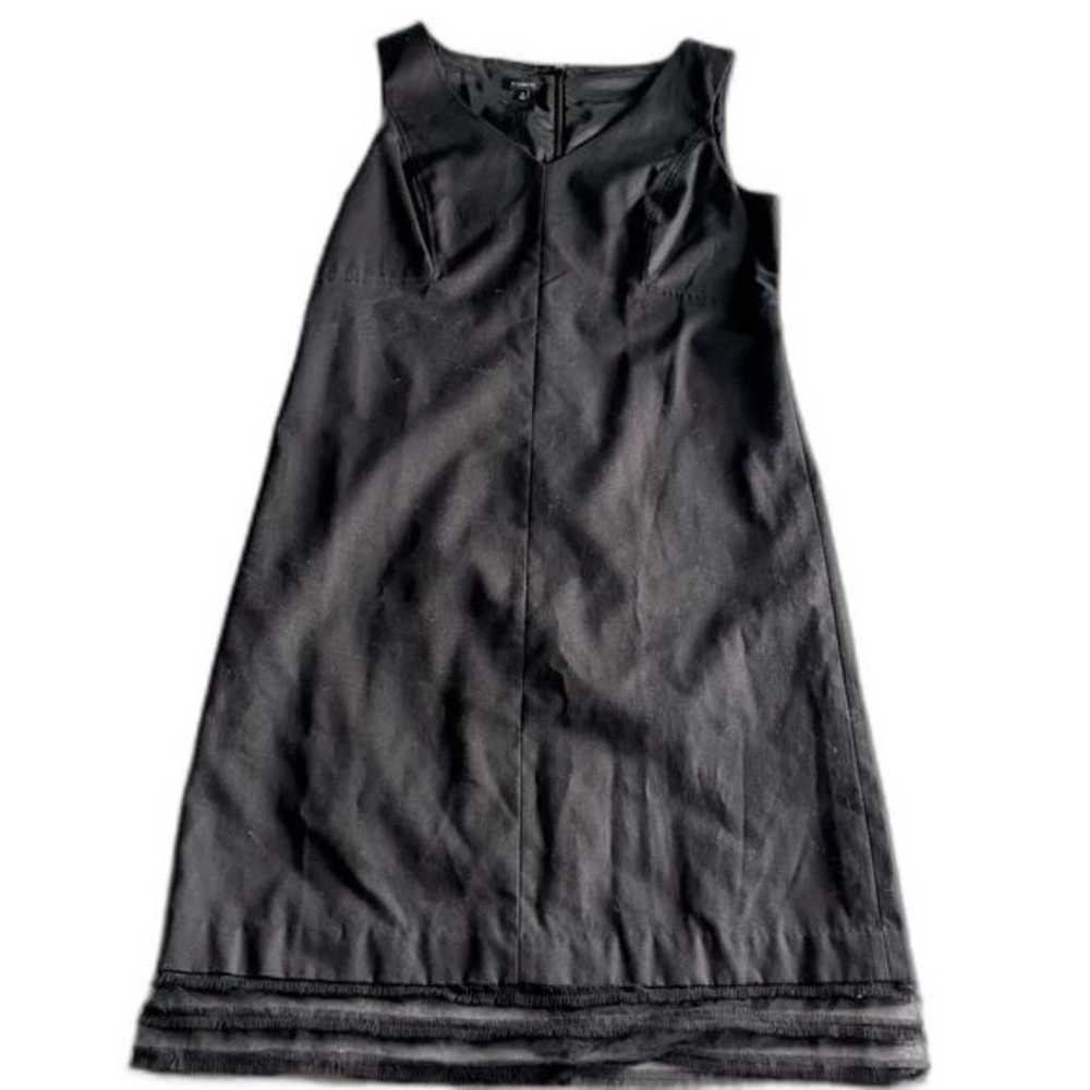 Talbots Sleeveless Black Sheath Dress with Mesh R… - image 1