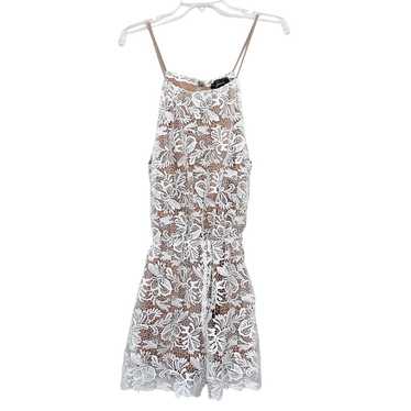 4SIENNA White Lace Overlay Romper Sz M - image 1