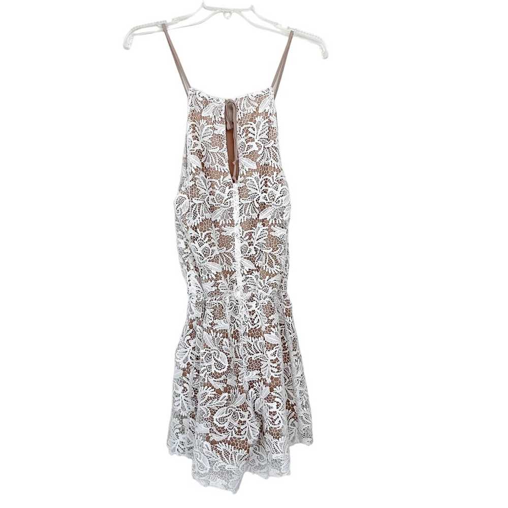 4SIENNA White Lace Overlay Romper Sz M - image 5