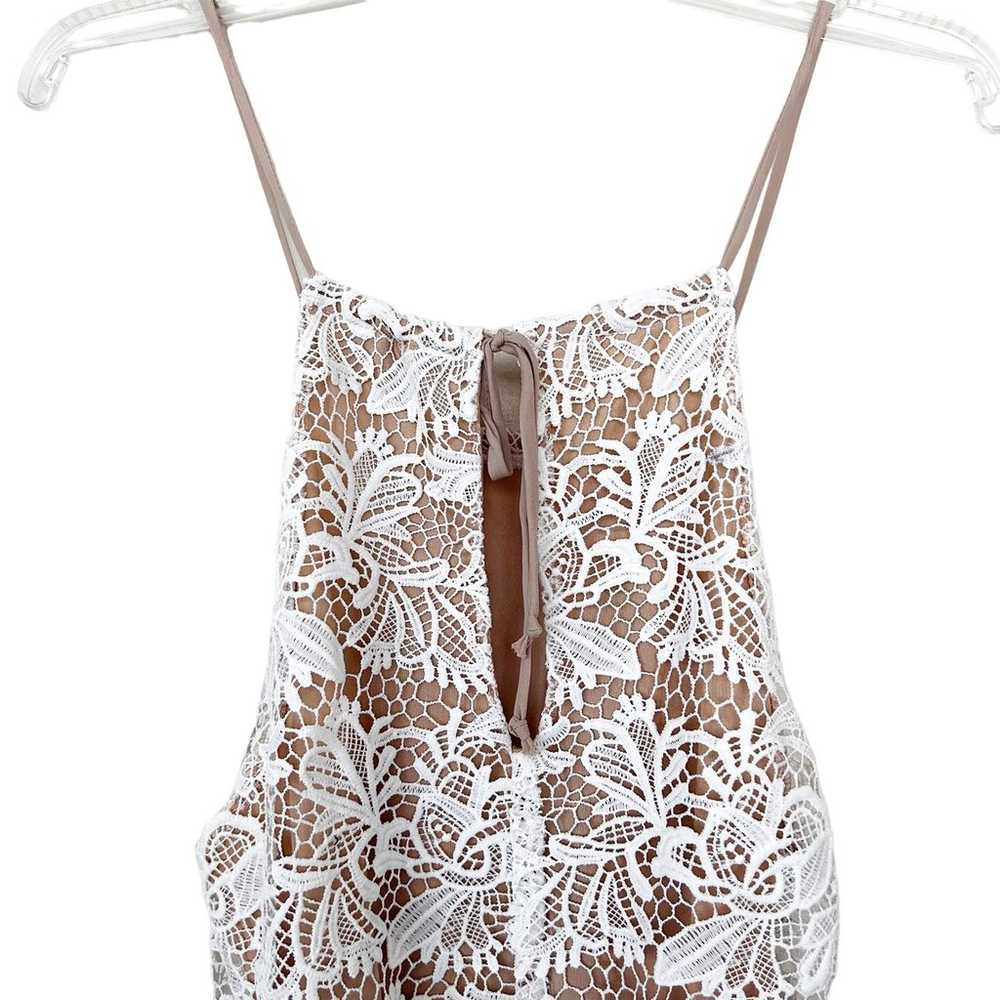 4SIENNA White Lace Overlay Romper Sz M - image 6
