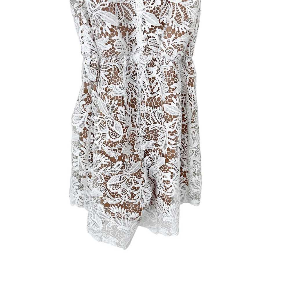 4SIENNA White Lace Overlay Romper Sz M - image 7
