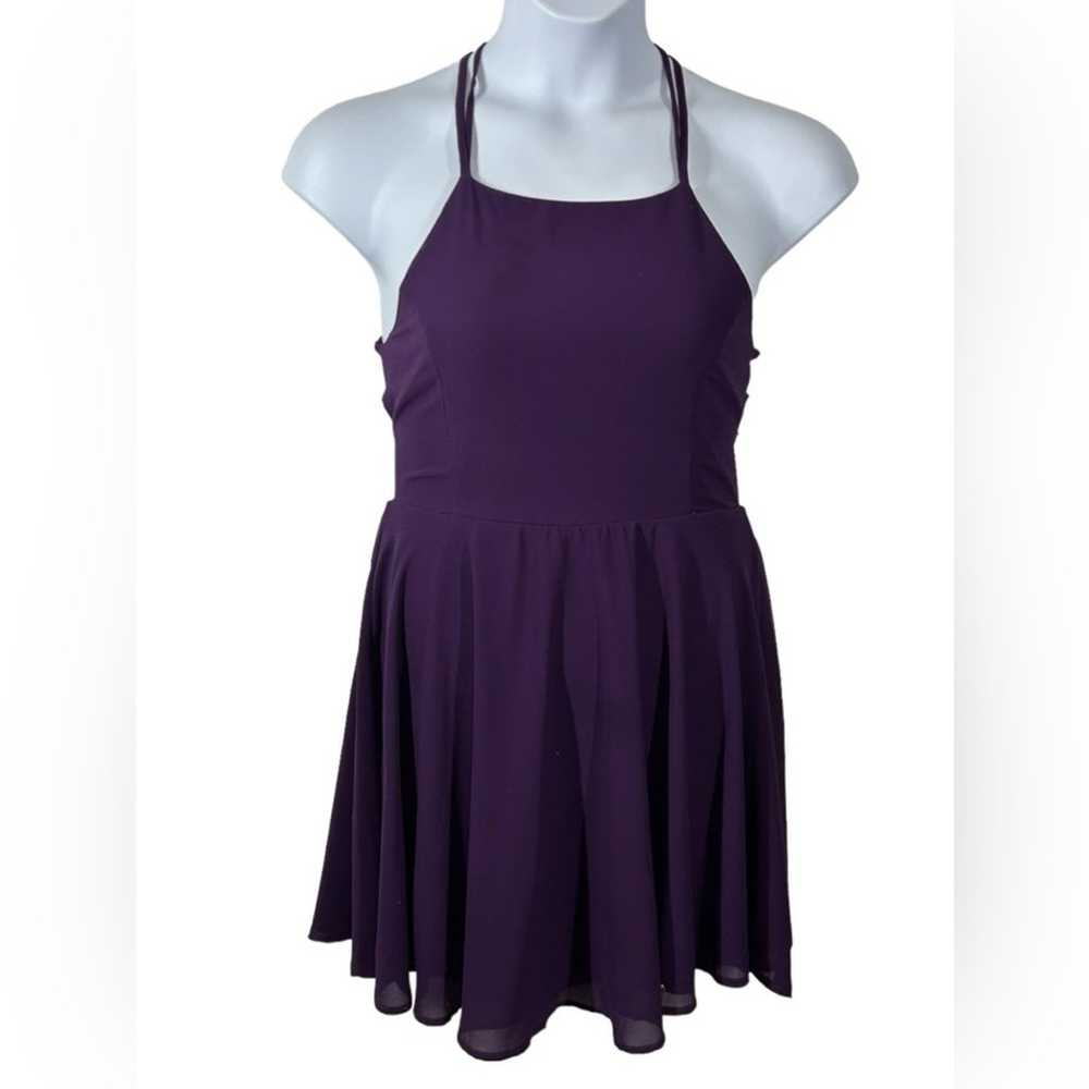 Lulu’s Good Deeds Purple Lace Up Skater Dress Siz… - image 4