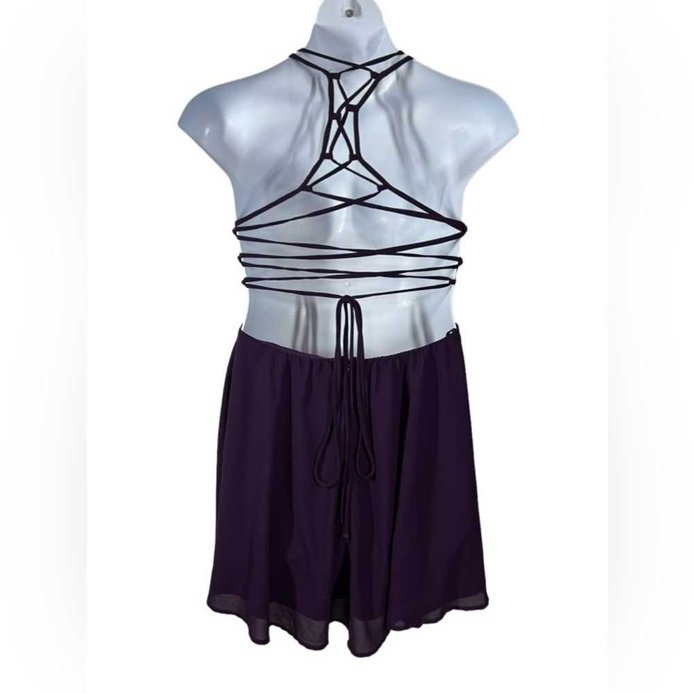 Lulu’s Good Deeds Purple Lace Up Skater Dress Siz… - image 8