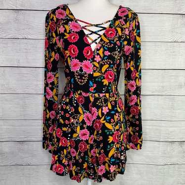 Express Bright Floral Print Long Sleeve Romper 4