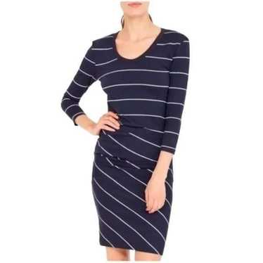 Anthropologie Sundry Navy Striped Ruched Dress  Si