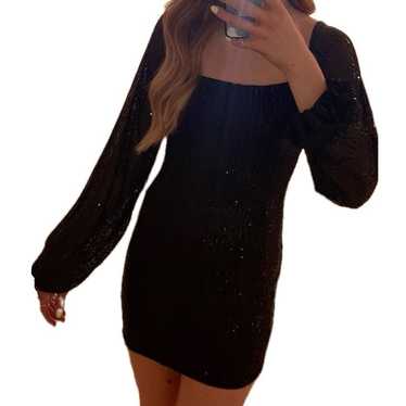 Gorgeous Mini Black Sequin Dress