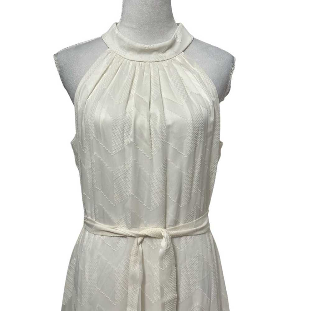 Adrianna Papell Womens Halter Gown White Textured… - image 3
