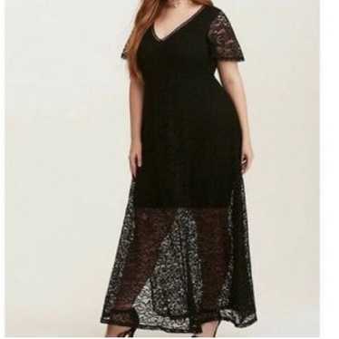Torrid Black Lace Maxi Dress Size 12