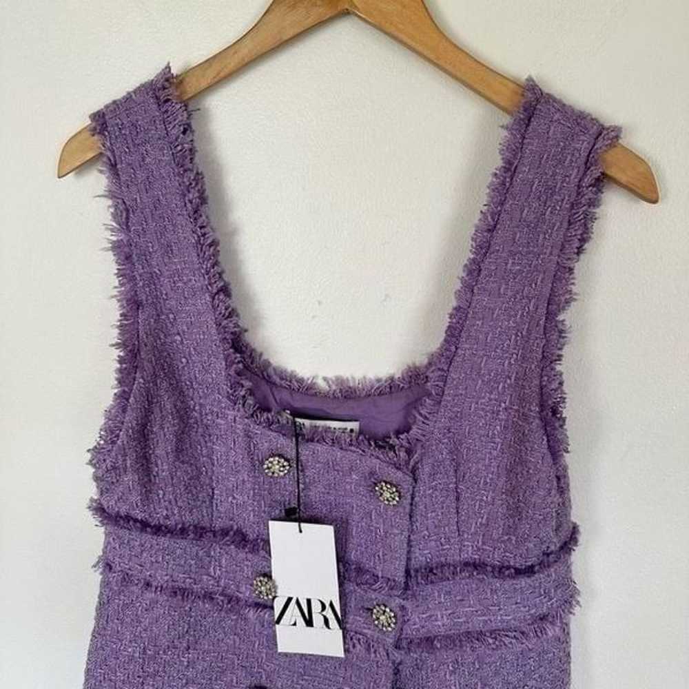 Zara Blogger Favorite Purple Tweed Sleeveless Min… - image 10