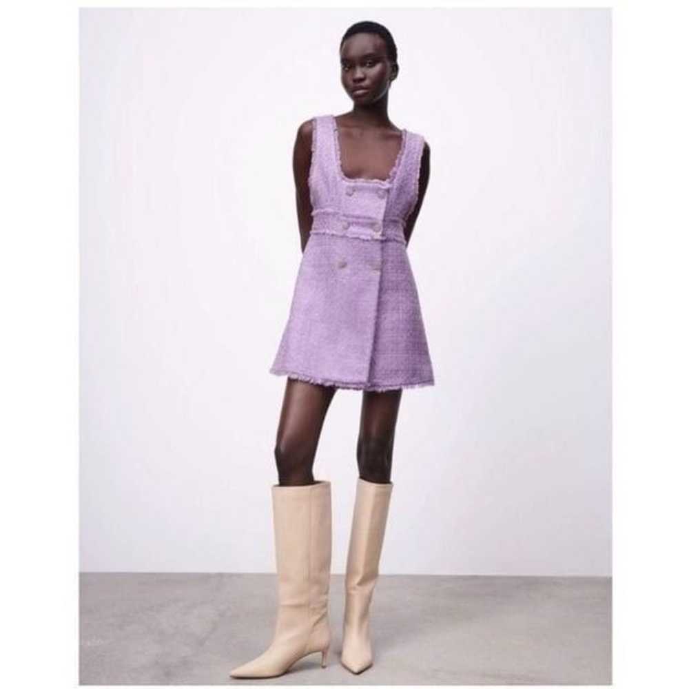 Zara Blogger Favorite Purple Tweed Sleeveless Min… - image 1