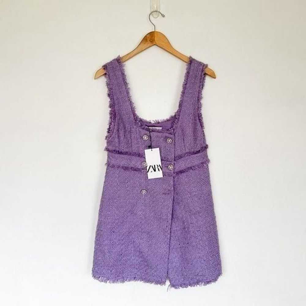 Zara Blogger Favorite Purple Tweed Sleeveless Min… - image 2