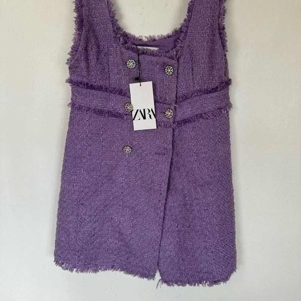 Zara Blogger Favorite Purple Tweed Sleeveless Min… - image 5