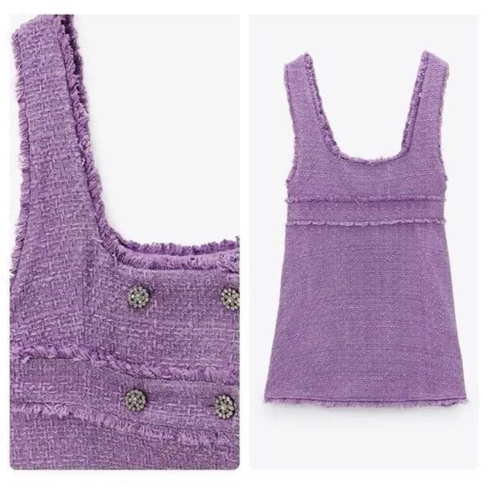 Zara Blogger Favorite Purple Tweed Sleeveless Min… - image 6