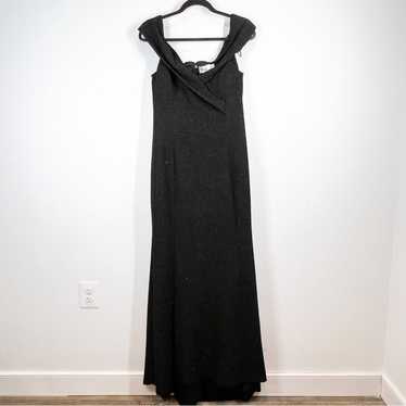 Eliza J Long Black Shimmery Gown Dress