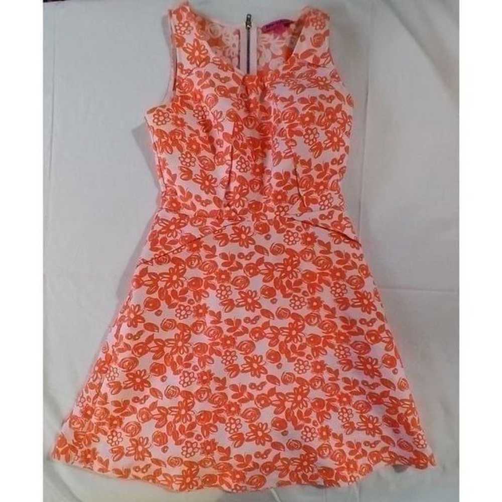 BETSEY JOHNSON SIZE 4 SUMMER TEA PARTY ORANGE FLO… - image 1