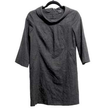 Theory Charcoal Grey Wool 3/4 sleeve winter dress 