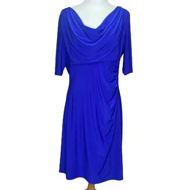 Lauren Ralph Lauren Royal Blue Ruched Dress Plus S