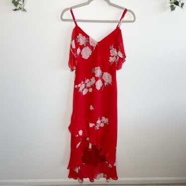 LULUS Love in Bloom Red Floral Print Off-the-Shou… - image 1