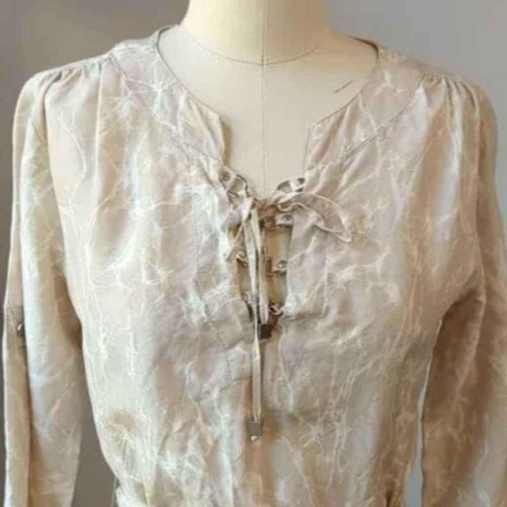 Michael Michael Kors 100% Silk Tie Dye Dress Crea… - image 5