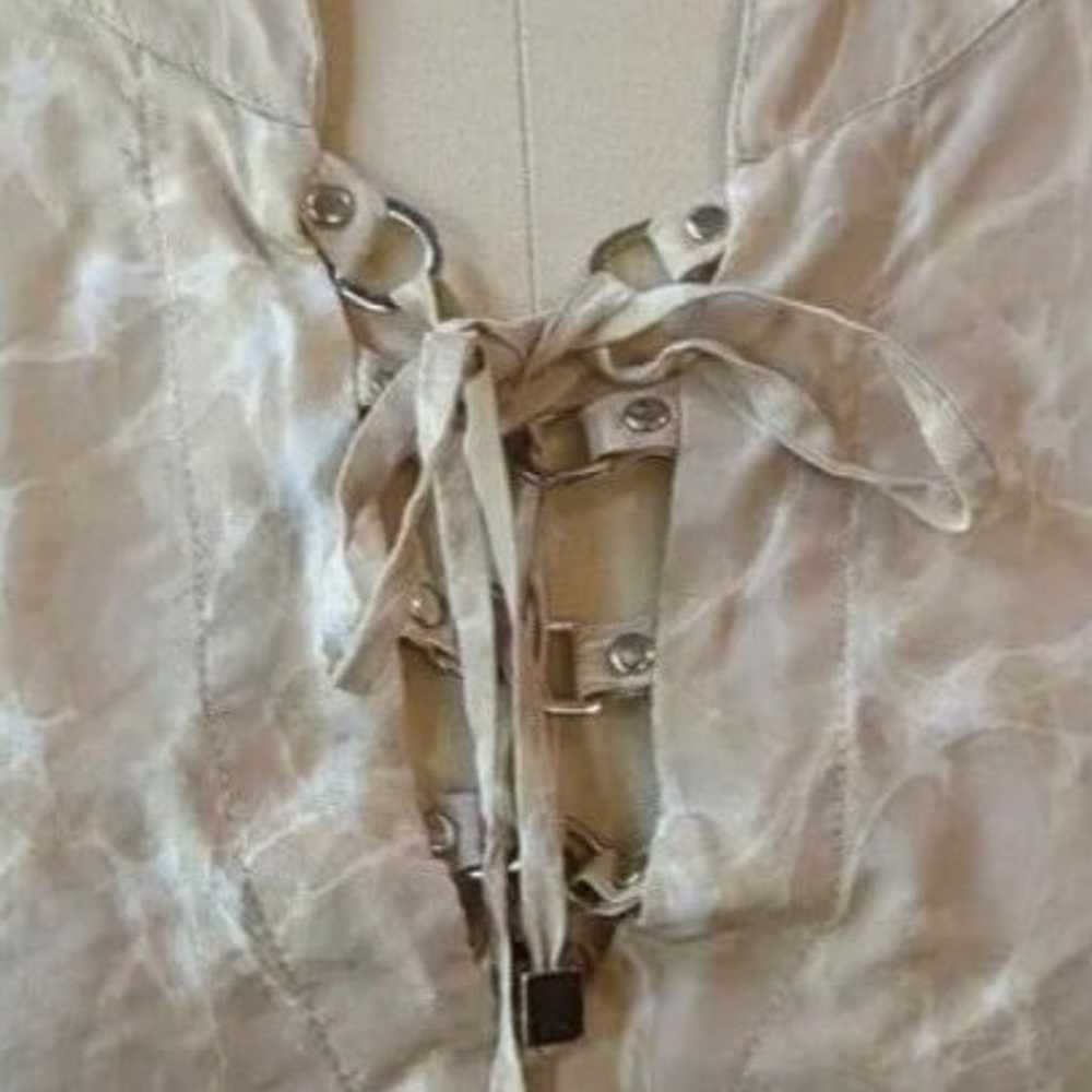 Michael Michael Kors 100% Silk Tie Dye Dress Crea… - image 6