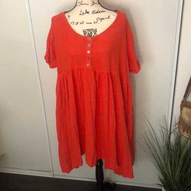 Free People Orange/Red Tunic Dress