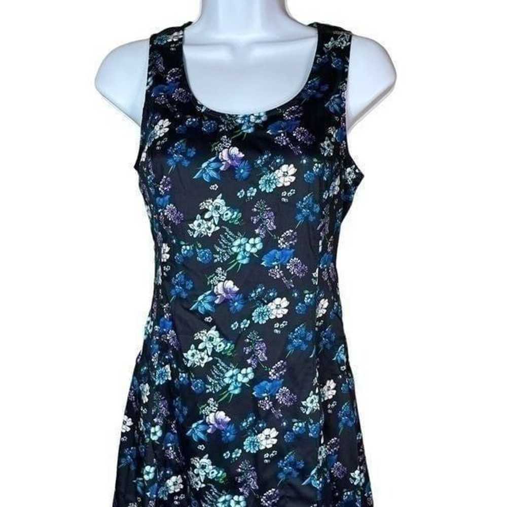 Derek Lam Navy Bouquet Flower Print Dress Size 36 - image 2