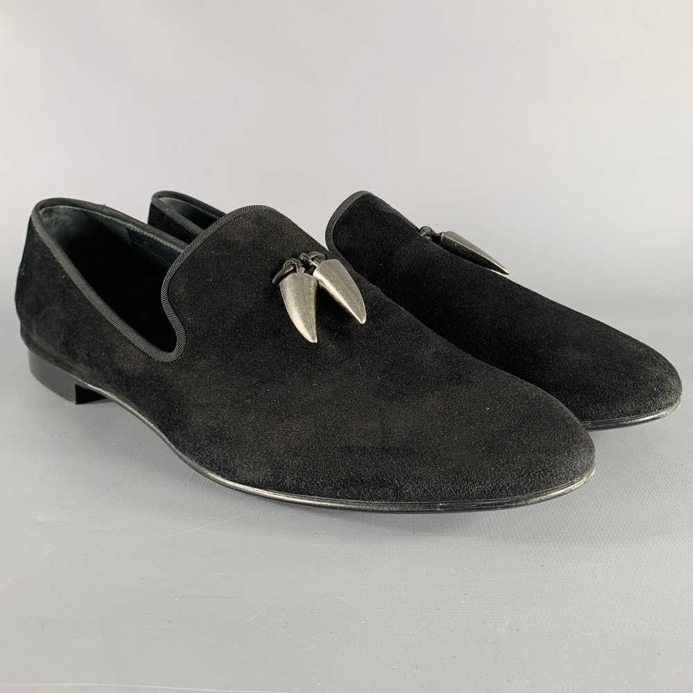 Giuseppe Zanotti Black Textured Suede Slip On Loa… - image 1