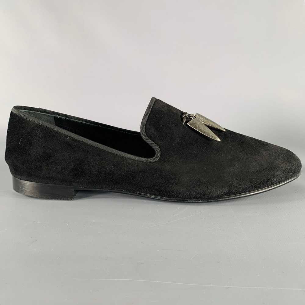 Giuseppe Zanotti Black Textured Suede Slip On Loa… - image 2