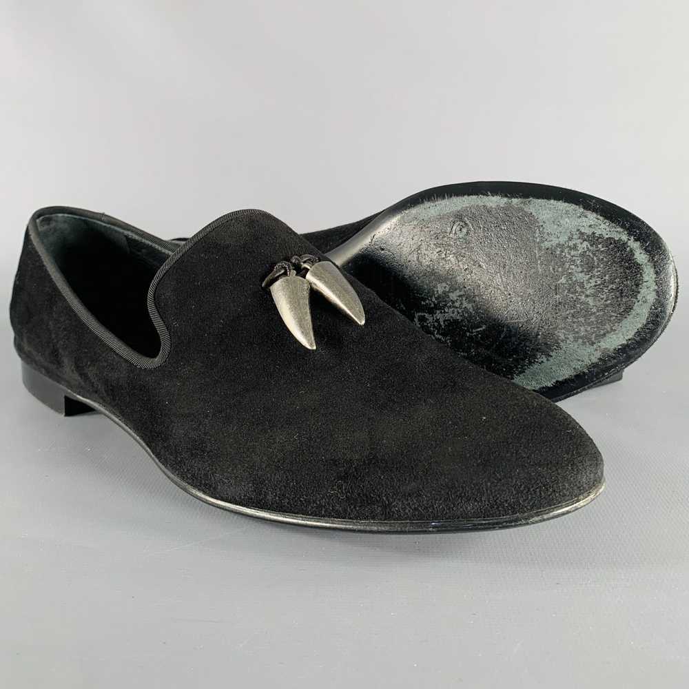 Giuseppe Zanotti Black Textured Suede Slip On Loa… - image 5