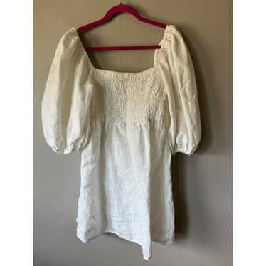 Tuckernuck White Annie Smocked Linen Dress