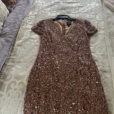 Rose Gold Sequin Adrianna Papell