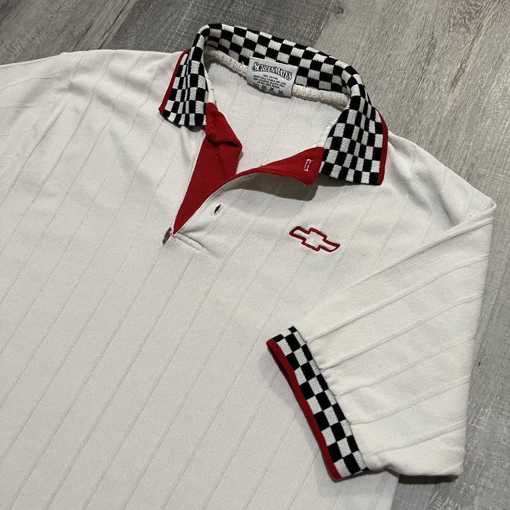 Racing × Vintage VTG Chevrolet Racing White Check… - image 2