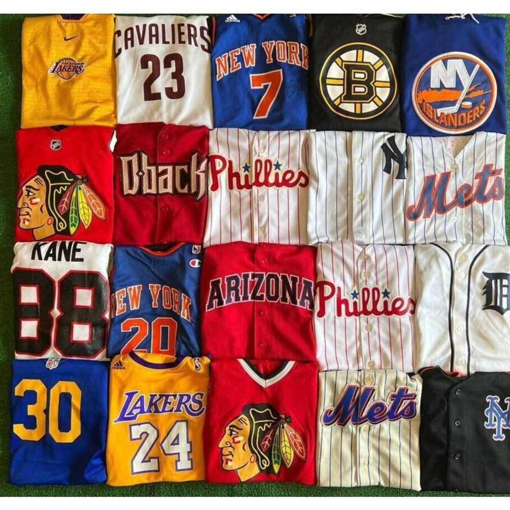 Vintage Wholesale MBL NBA NHL Jersey Lot of 20 Pr… - image 2