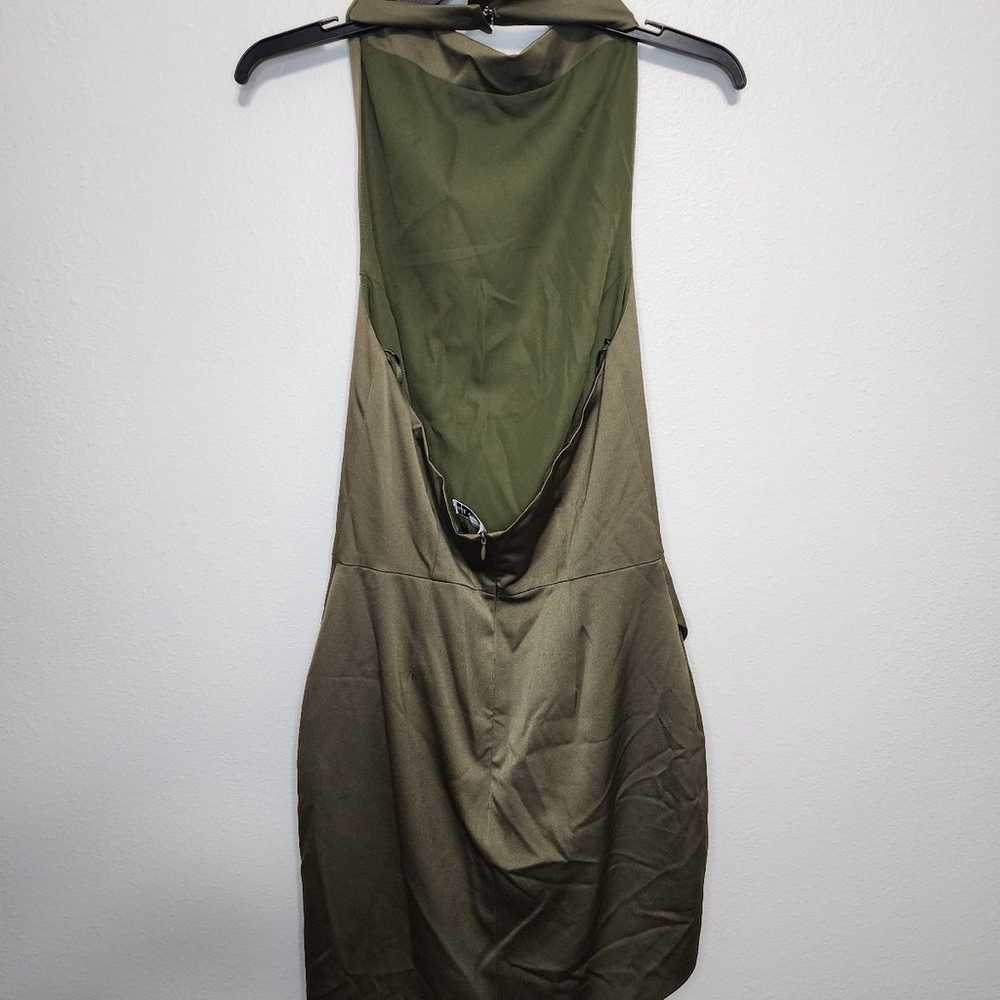 Elliatt Camo Satin Asymmetrical Dress Khaki Olive… - image 5