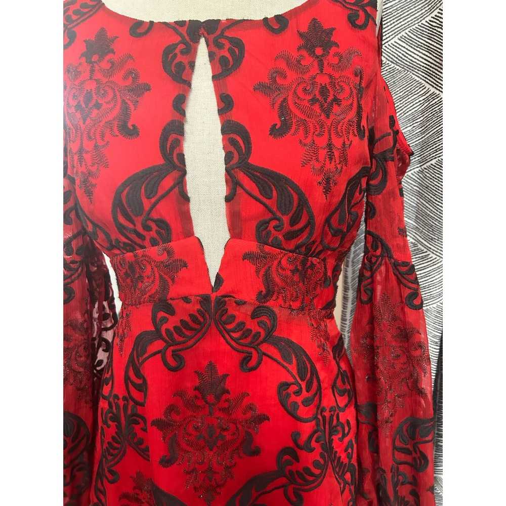 Free People Want to Want Me Mini Dress.  Red/Blac… - image 7