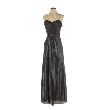 Laundry Metallic Silver Strapless Gown 0