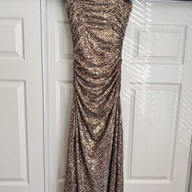 Badgley Mischka Gold Sequin Gown