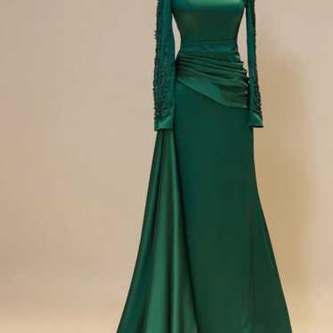 Satin Emerald Green Dress