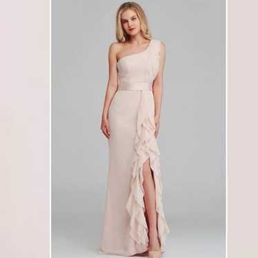 VERA WANGl Pink Pastel Chiffon One Shoulder Dress… - image 1