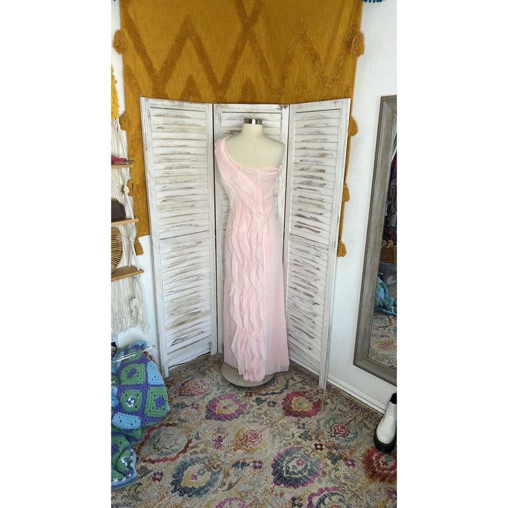 VERA WANGl Pink Pastel Chiffon One Shoulder Dress… - image 4