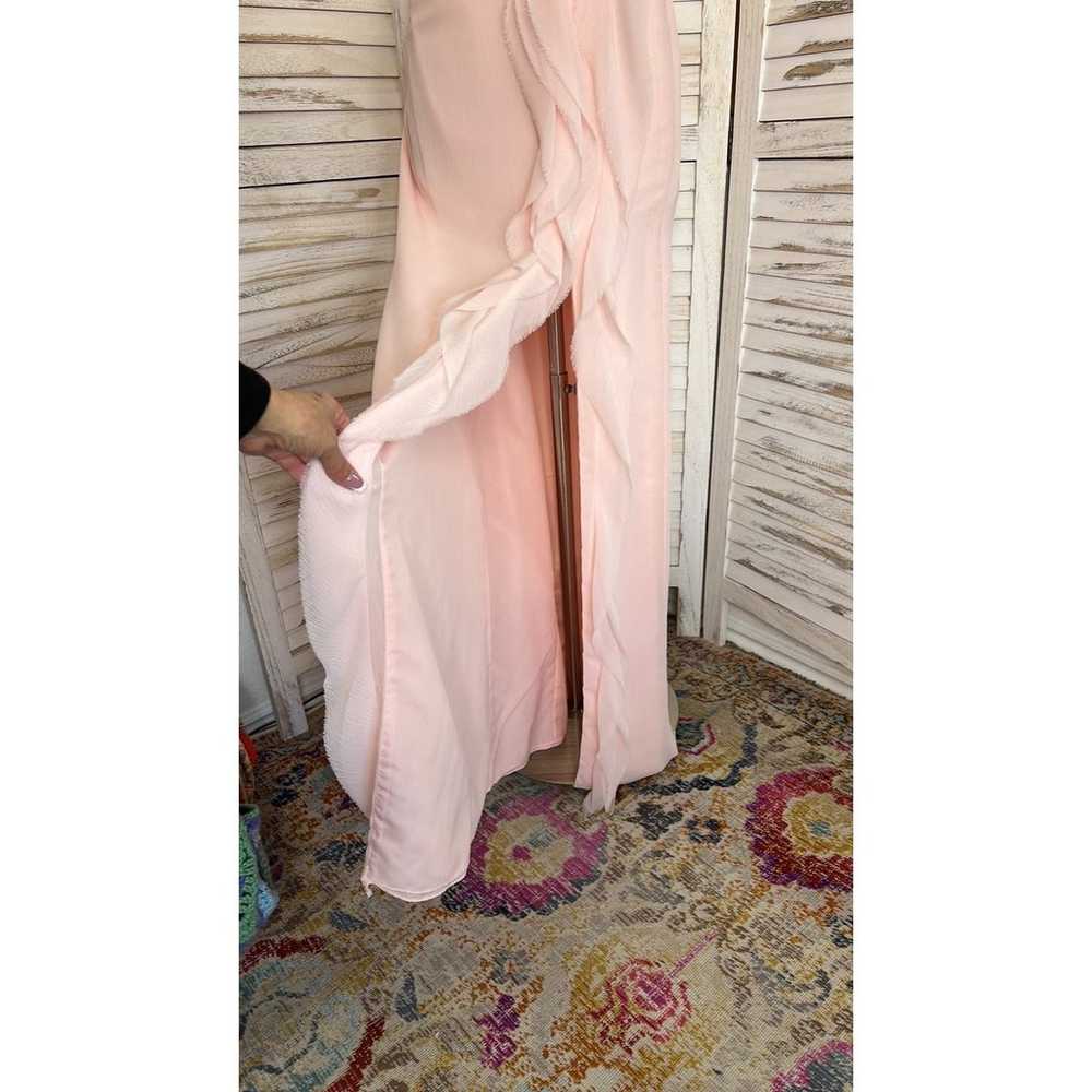 VERA WANGl Pink Pastel Chiffon One Shoulder Dress… - image 5