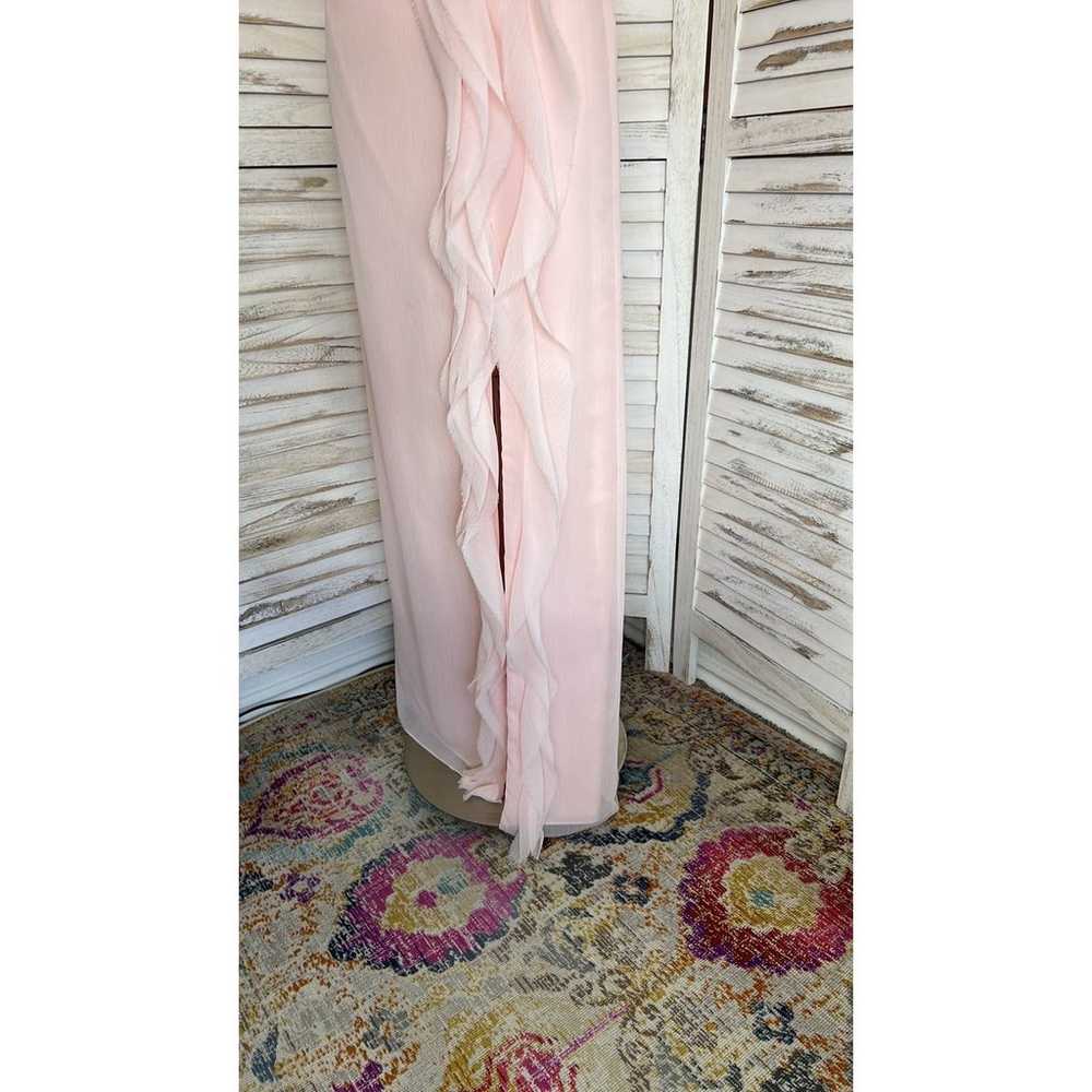 VERA WANGl Pink Pastel Chiffon One Shoulder Dress… - image 6