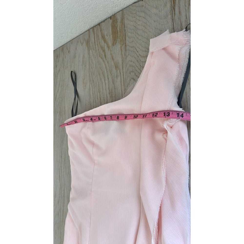 VERA WANGl Pink Pastel Chiffon One Shoulder Dress… - image 9