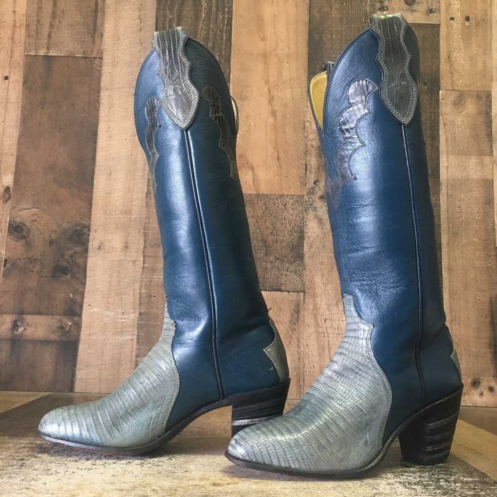 Justin Boots Justin L4425 Vintage Blue Gray Teju … - image 1