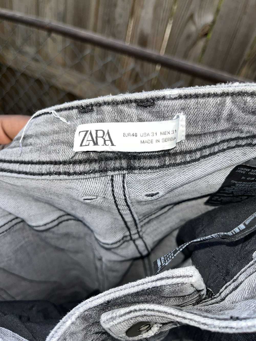 Zara Zara Denim Gray Ripped Jeans - image 3