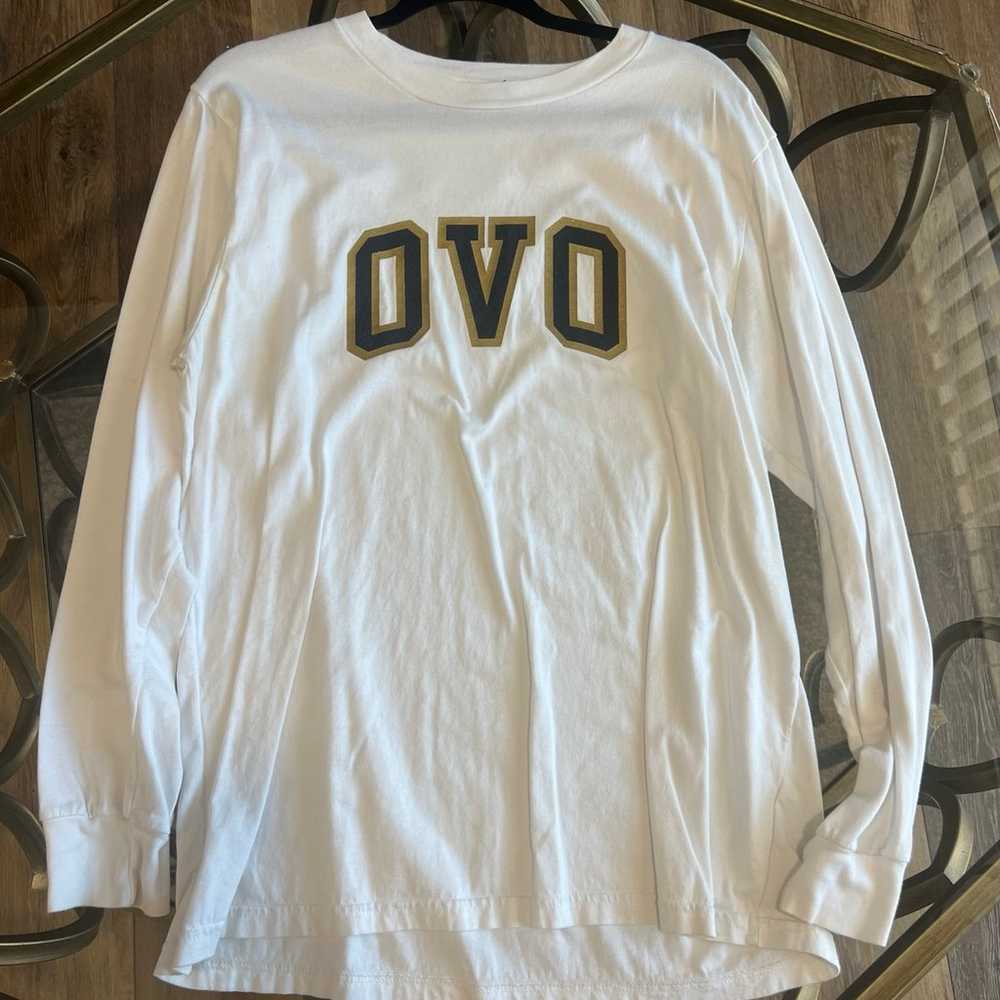 OVO White/Black/Gold Long Sleeve Logo Shirt ~2018… - image 1