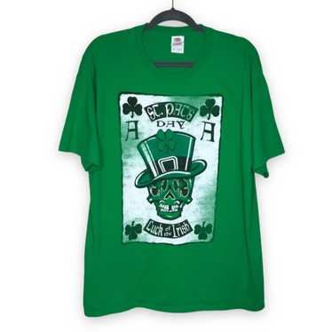 Fruit of the Loom St Pats Day Skull Aces Luck of t