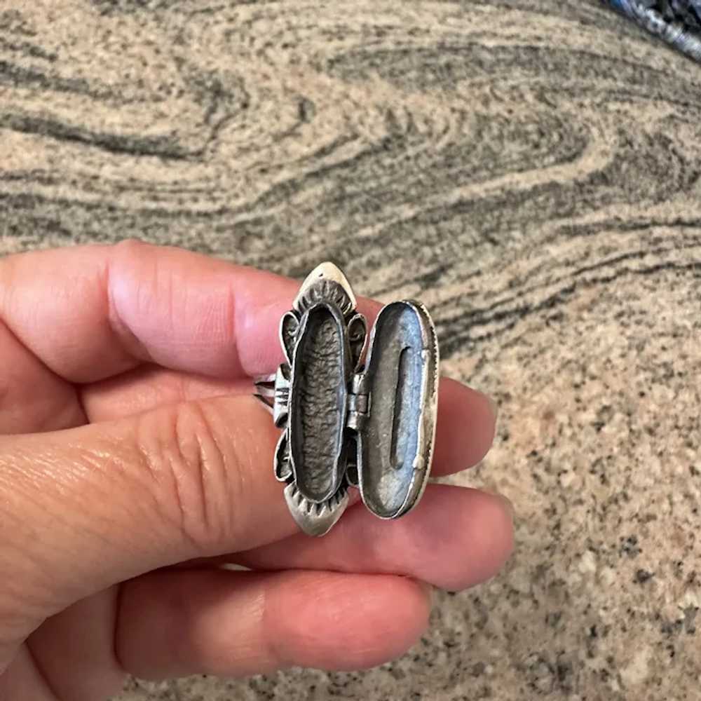 Vintage Sterling Silver Poison Ring Size 7.5 - image 4